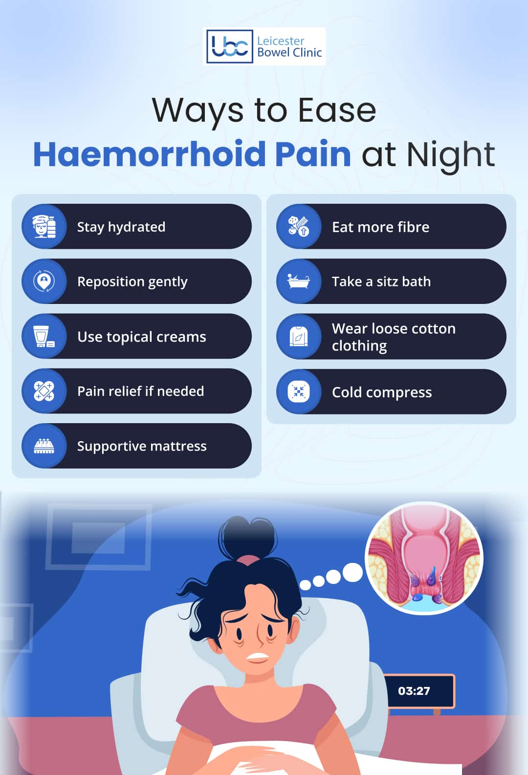 Ways to Ease  Haemorrhoid Pain at Night